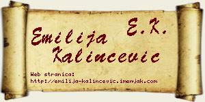 Emilija Kalinčević vizit kartica